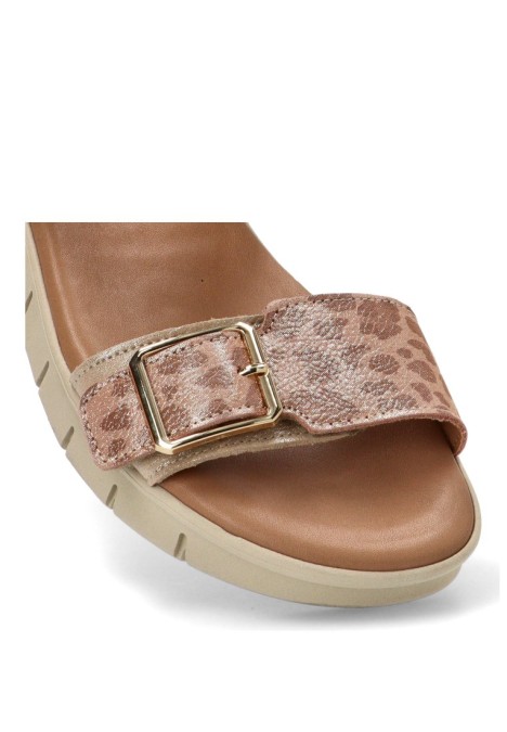 Sandalia en piel multicolor con cuña media de mujer YULIA 2606