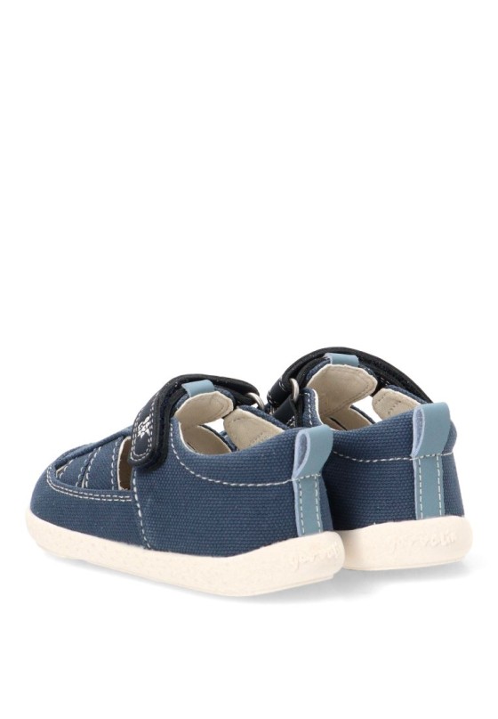 Sandalia GARVALIN 262341 para niño respetuosa barefoot en marino con suela plana
