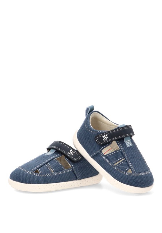 Sandalia GARVALIN 262341 para niño respetuosa barefoot en marino con suela plana