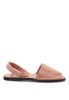 Sandalia 550 rosa de mujer en piel con suela plana