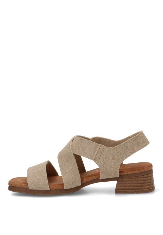 Sandalia de mujer ETIKA 30033 beige sintetico tacón medio