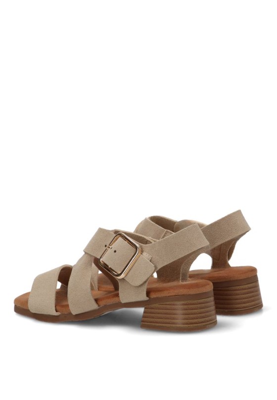 Sandalia de mujer ETIKA 30033 beige sintetico tacón medio
