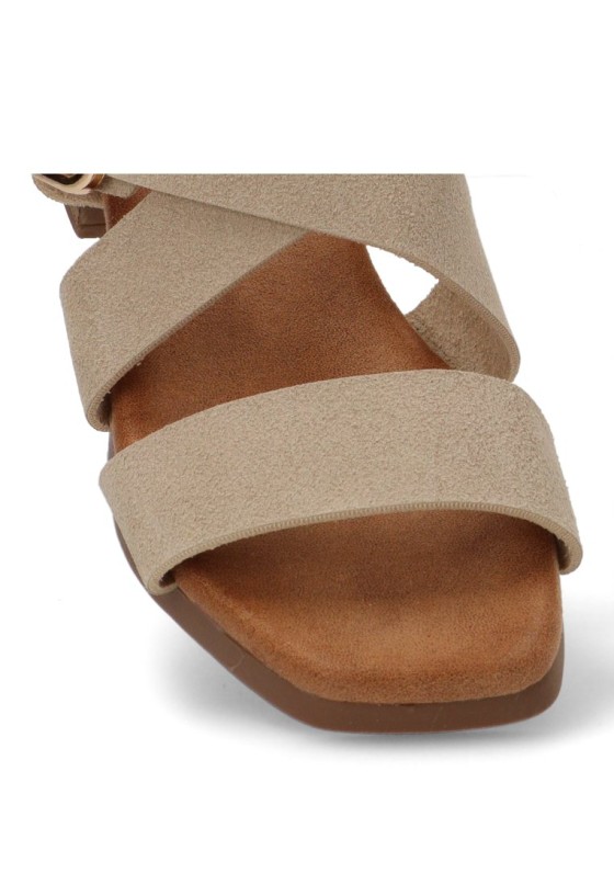 Sandalia de mujer ETIKA 30033 beige sintetico tacón medio