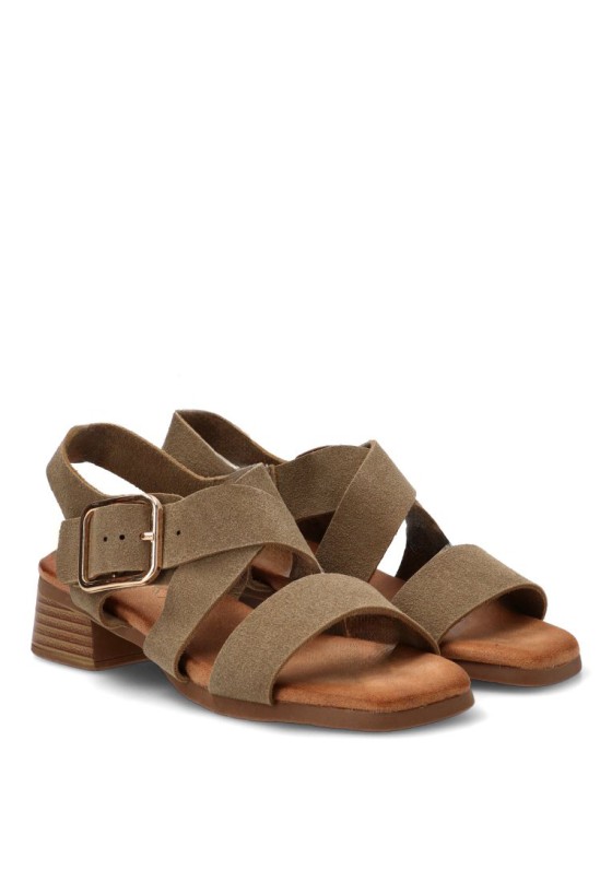 Sandalia con tacón medio de mujer ETIKA 30033 en taupe