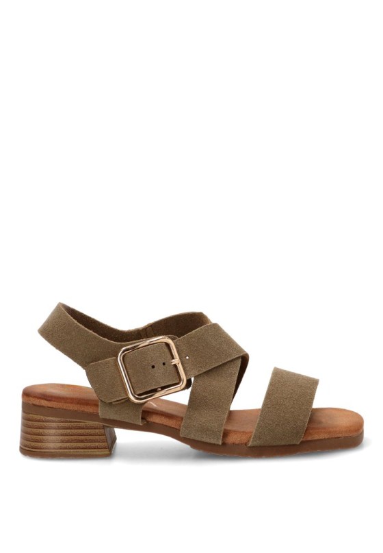 Sandalia con tacón medio de mujer ETIKA 30033 en taupe