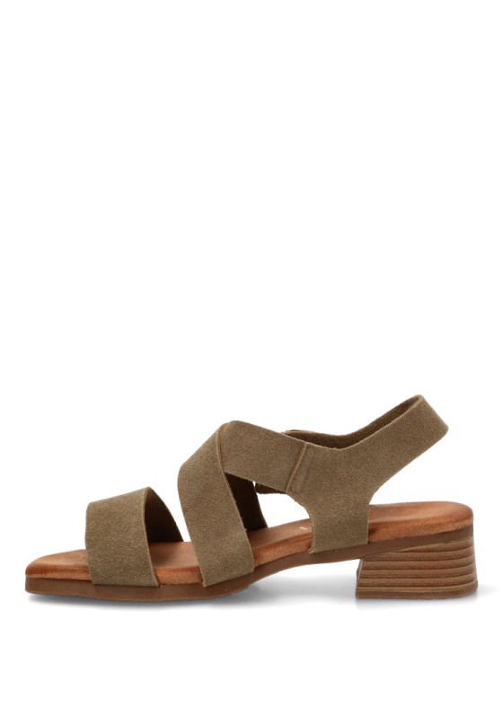 Sandalia con tacón medio de mujer ETIKA 30033 en taupe