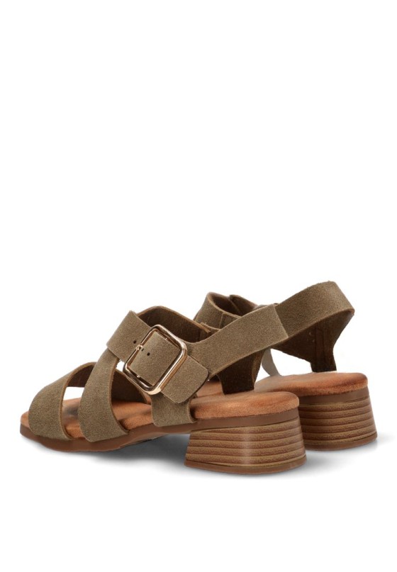 Sandalia con tacón medio de mujer ETIKA 30033 en taupe