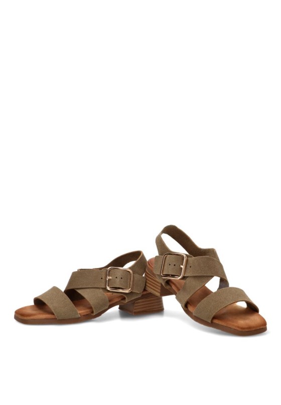 Sandalia con tacón medio de mujer ETIKA 30033 en taupe
