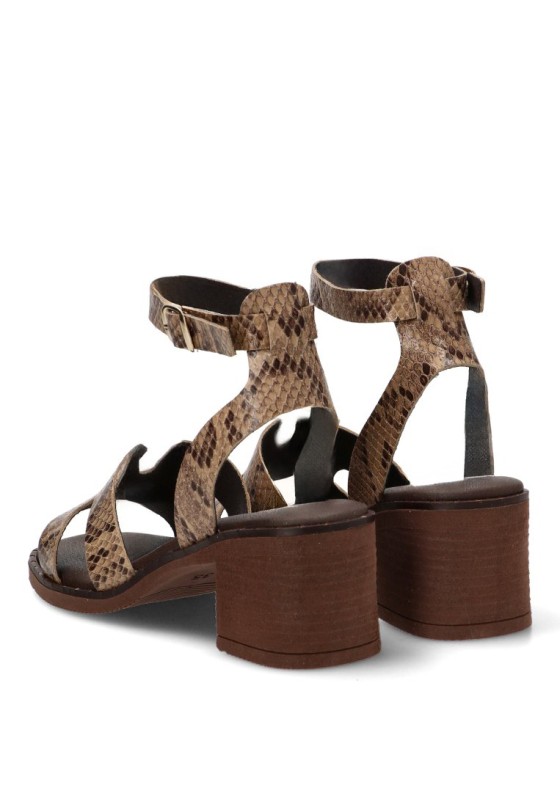 Sandalia animal print con tacón medio de mujer YULIA 556