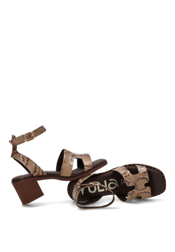 Sandalia animal print con tacón medio de mujer YULIA 556