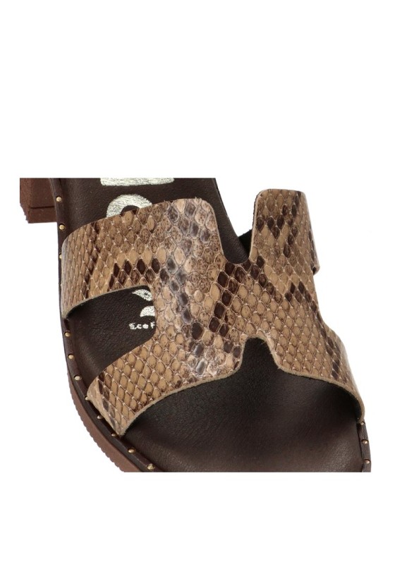 Sandalia animal print con tacón medio de mujer YULIA 556