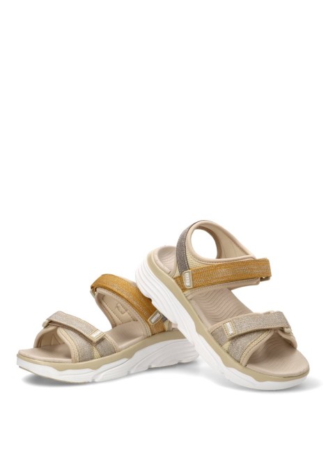 Sandalia textil multicolor con velcro y suela plana de mujer MUSTANG 60815