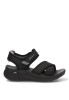 Sandalia negra con velcro y cuña media de mujer SKECHERS 164078