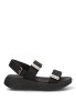 Sandalia textil negra con velcro y suela plana de mujer XTI 144073