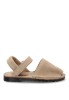 Sandalia serraje beige para niño PISTACHO ME 551 con suela plana