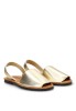 Sandalia 550 con laminado platino en piel de mujer PISTACHO ME