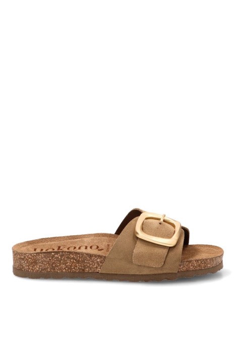 Sandalia JERBA-114 de mujer YOKONO en piel beige con suela plana