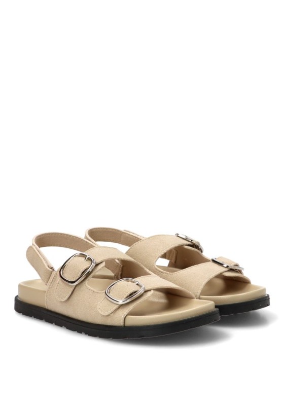 Sandalia de antelina beige con hebilla para niña ETIKA 13734