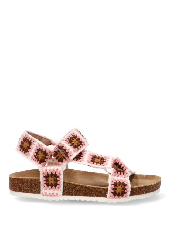 Sandalia textil rosa de niña ETIKA 13732