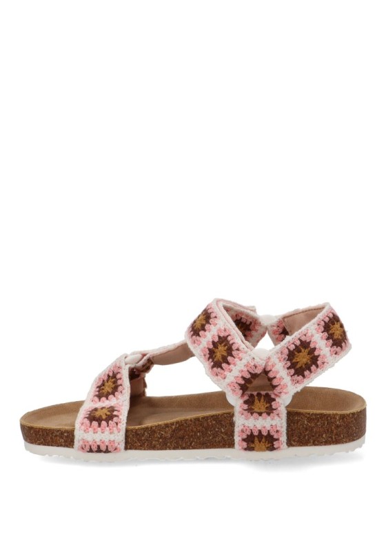 Sandalia textil rosa de niña ETIKA 13732