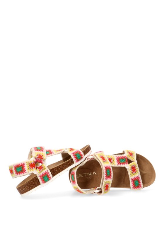 Sandalia multicolor con suela plana de niña ETIKA 13732