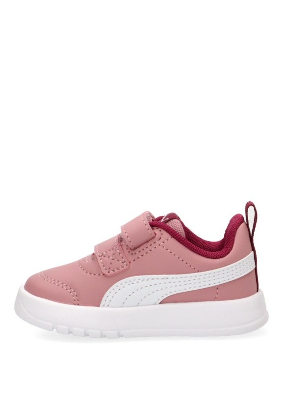 Deportivo PUMA para niña 310252 rosa con cierre de velcro y suela plana
