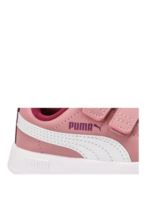 Deportivo PUMA para niña 310252 rosa con cierre de velcro y suela plana