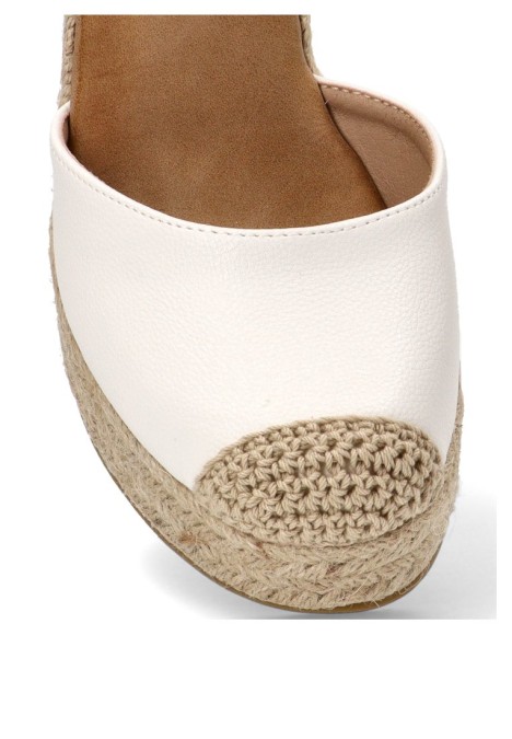 Esparteña valenciana BUONAROTTI CF-3036B con cuña alta blanca para mujer