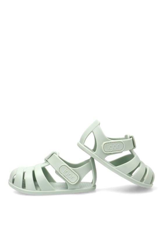 Sandalias de playa verde menta para niño IGOR NEMO SOLID