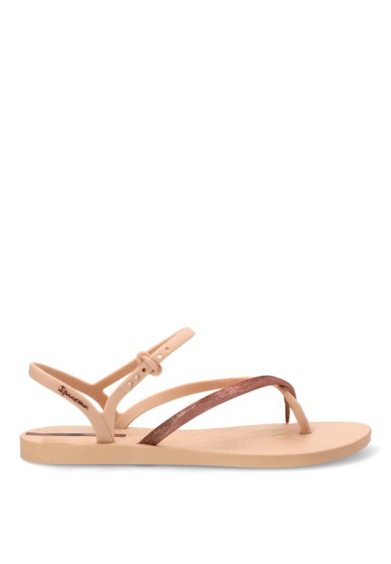 Sandalia de playa beige para mujer IPANEMA 83782 con suela plana de goma