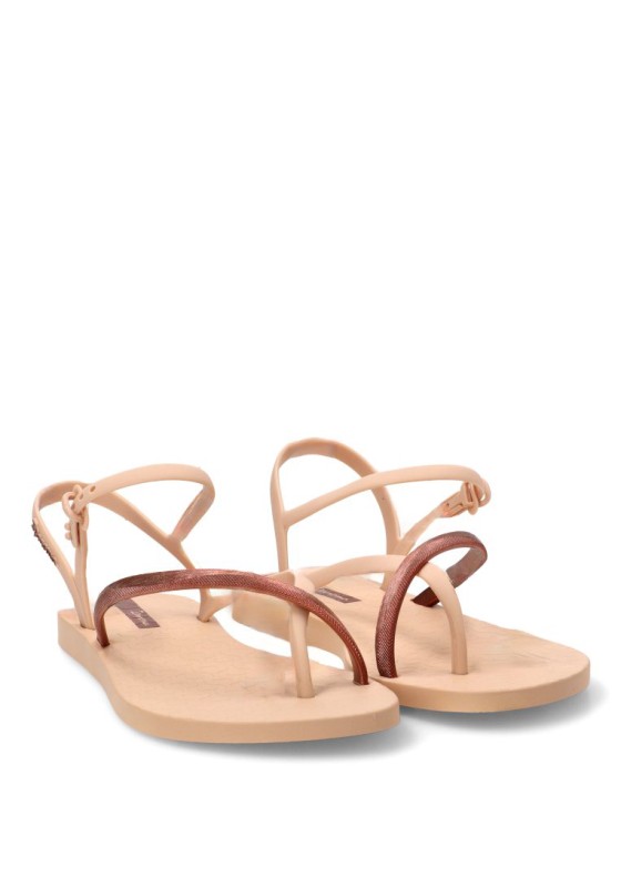 Sandalia de playa beige para mujer IPANEMA 83782 con suela plana de goma