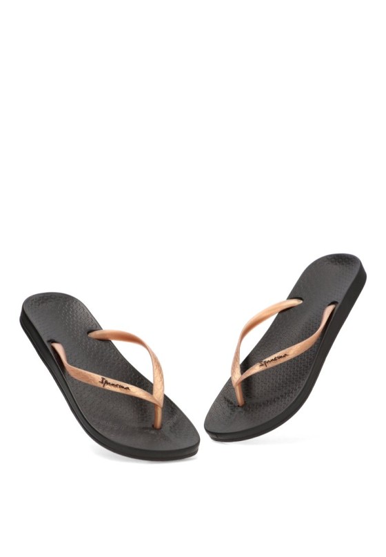 Chanclas de playa negras con suela plana para mujer IPANEMA 81030
