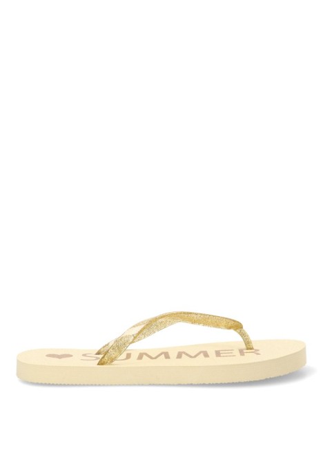 Chanclas de playa C-10111 para mujer ETIKA blancas con suela plana