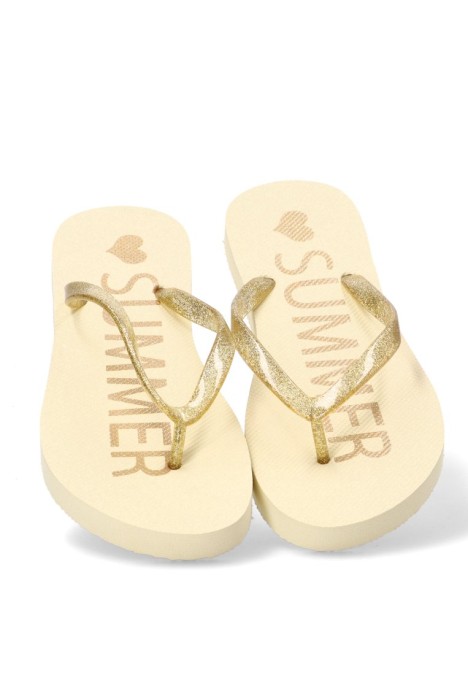 Chanclas de playa C-10111 para mujer ETIKA blancas con suela plana