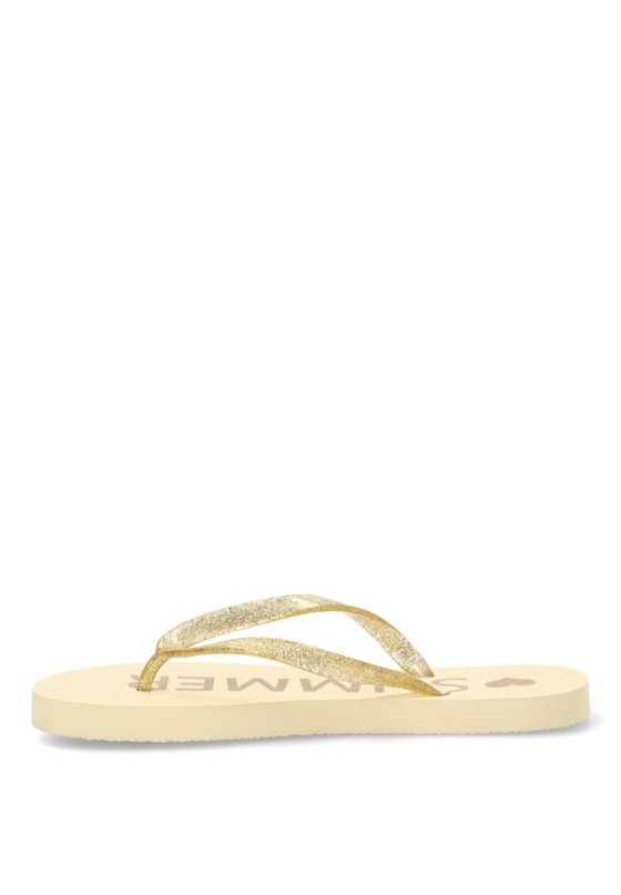 Chanclas de playa C-10111 para mujer ETIKA blancas con suela plana