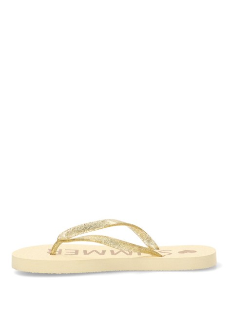 Chanclas de playa C-10111 para mujer ETIKA blancas con suela plana