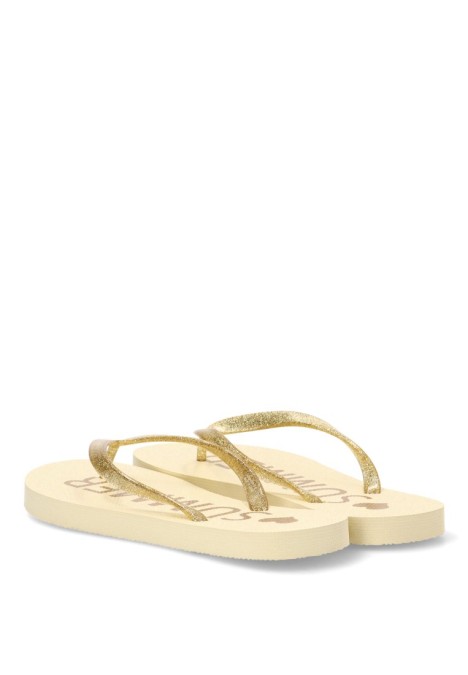 Chanclas de playa C-10111 para mujer ETIKA blancas con suela plana