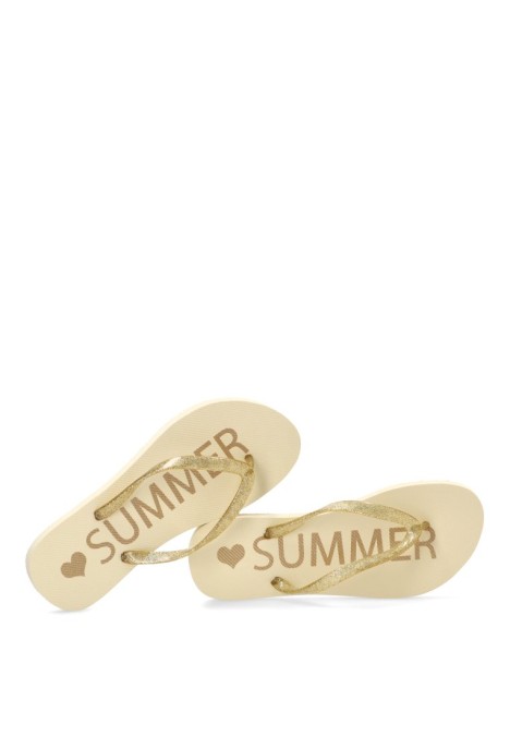 Chanclas de playa C-10111 para mujer ETIKA blancas con suela plana