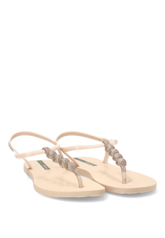 Chanclas de playa de goma beige para mujer IPANEMA 27299
