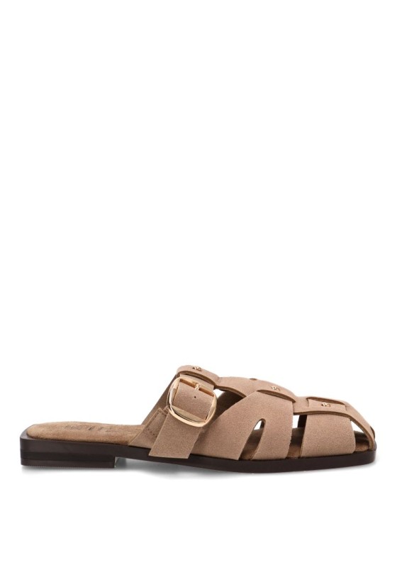 Sandalia cangrejera taupe de mujer KISS M2728