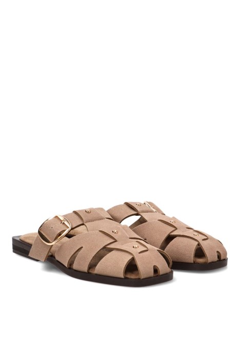 Sandalia cangrejera taupe de mujer KISS M2728