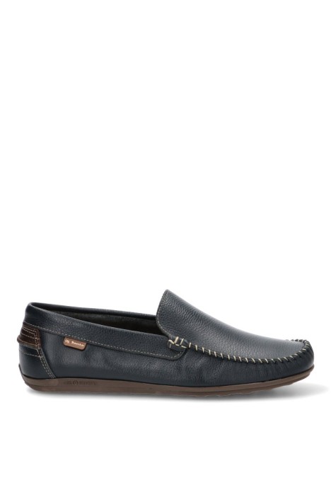 Mocasín náutico Kiowa 1860 de hombre DJ. SANTA en piel marino con suela plana