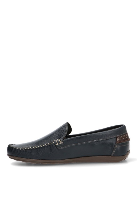Mocasín náutico Kiowa 1860 de hombre DJ. SANTA en piel marino con suela plana