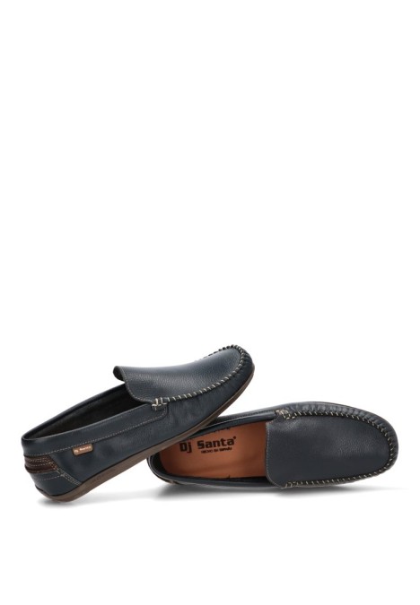 Mocasín náutico Kiowa 1860 de hombre DJ. SANTA en piel marino con suela plana