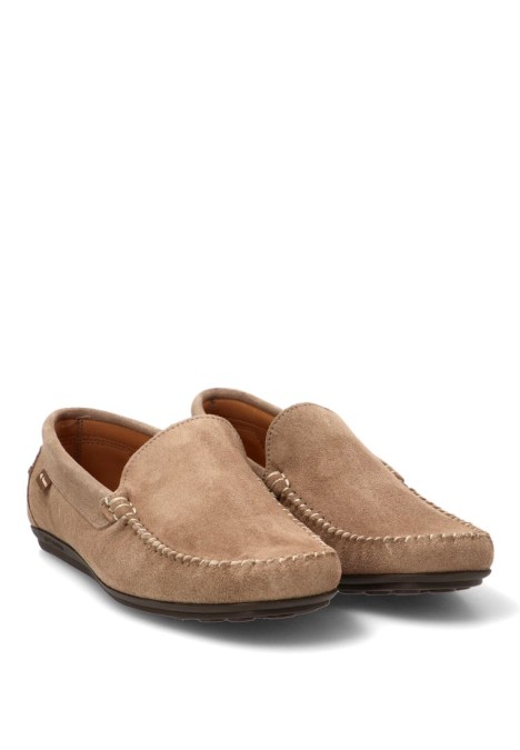 Mocasín náutico Kiowa 1860 de piel arena para hombre DJ. SANTA