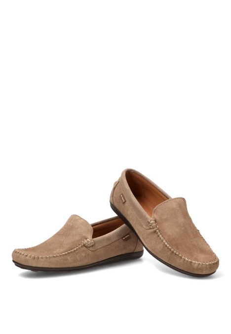 Mocasín náutico Kiowa 1860 de piel arena para hombre DJ. SANTA