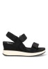 Sandalia con suela de cuña media para mujer XTI 143848 negra