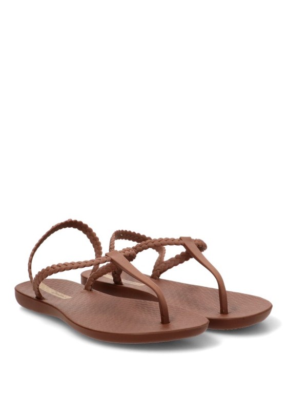 Chanclas de playa marrón con suela plana para mujer IPANEMA 27085