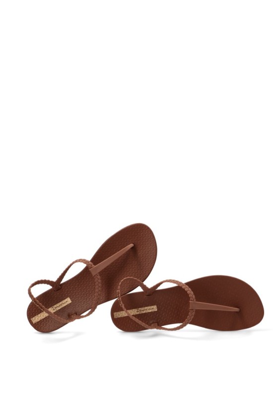 Chanclas de playa marrón con suela plana para mujer IPANEMA 27085
