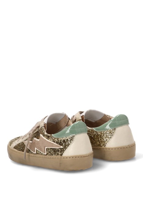 Deportivo oro con suela plana de mujer LUNA TREND M6022